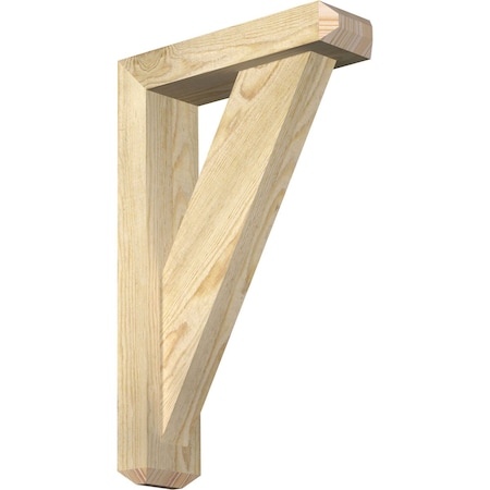 Traditional Craftsman Rough Sawn Bracket W/ Offset Brace, Douglas Fir, 4W X 14D X 22H